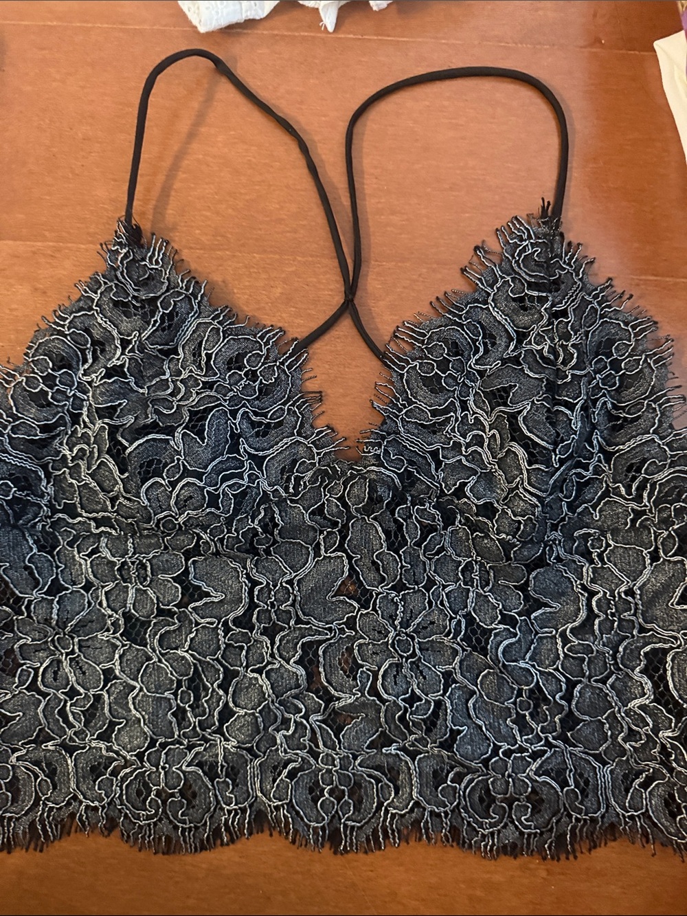 Zara Black Floral Lace Camisole Bralette